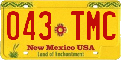 NM license plate 043TMC