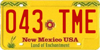NM license plate 043TME