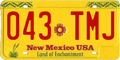 NM license plate 043TMJ