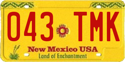 NM license plate 043TMK