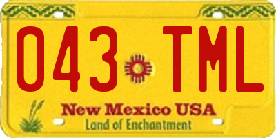 NM license plate 043TML