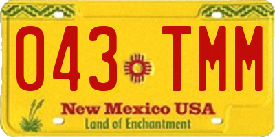NM license plate 043TMM