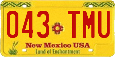 NM license plate 043TMU