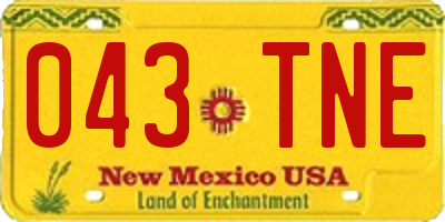 NM license plate 043TNE