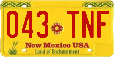 NM license plate 043TNF