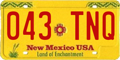NM license plate 043TNQ