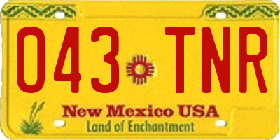 NM license plate 043TNR