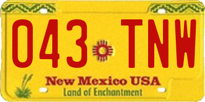 NM license plate 043TNW