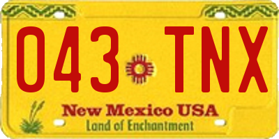 NM license plate 043TNX
