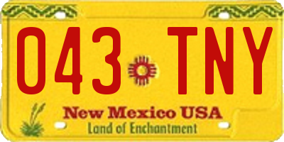 NM license plate 043TNY