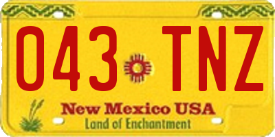 NM license plate 043TNZ