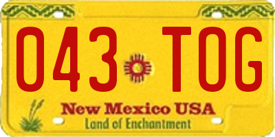NM license plate 043TOG