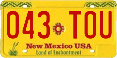 NM license plate 043TOU