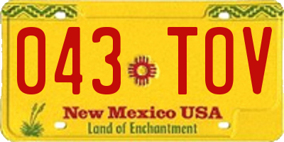 NM license plate 043TOV