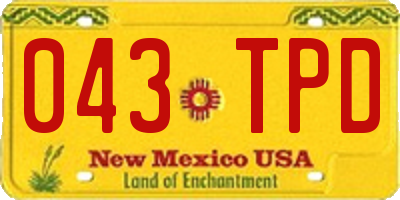 NM license plate 043TPD