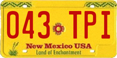 NM license plate 043TPI