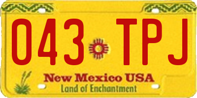 NM license plate 043TPJ