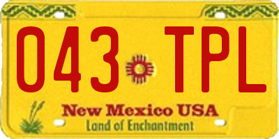NM license plate 043TPL