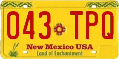 NM license plate 043TPQ