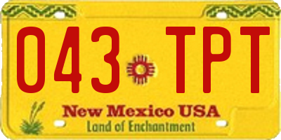 NM license plate 043TPT