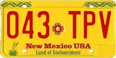 NM license plate 043TPV