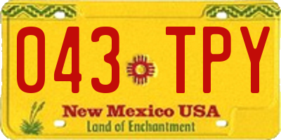 NM license plate 043TPY