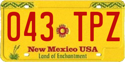 NM license plate 043TPZ