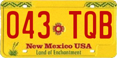 NM license plate 043TQB