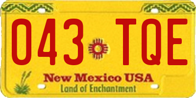 NM license plate 043TQE
