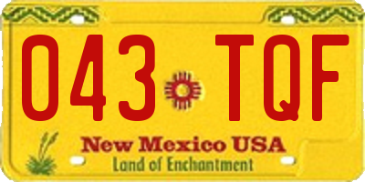 NM license plate 043TQF