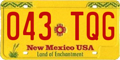 NM license plate 043TQG