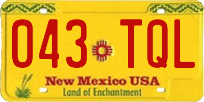 NM license plate 043TQL