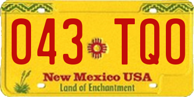 NM license plate 043TQO