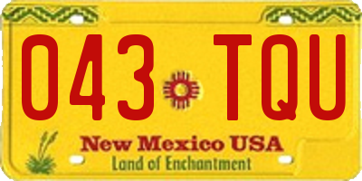 NM license plate 043TQU