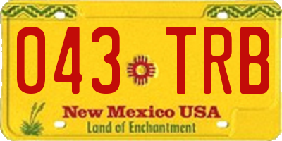 NM license plate 043TRB