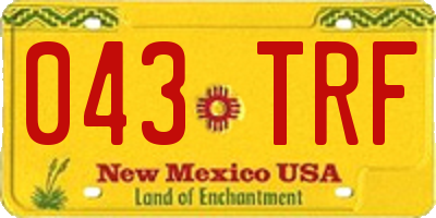NM license plate 043TRF