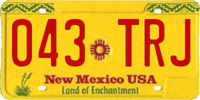 NM license plate 043TRJ