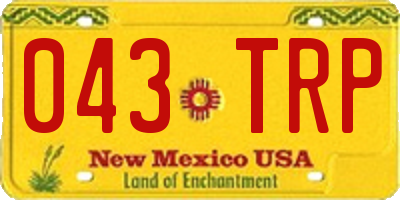 NM license plate 043TRP