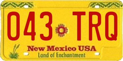 NM license plate 043TRQ