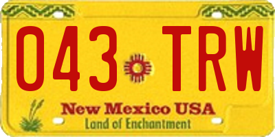 NM license plate 043TRW