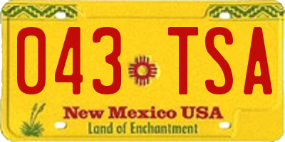 NM license plate 043TSA
