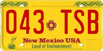 NM license plate 043TSB