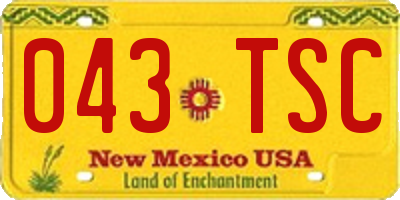 NM license plate 043TSC