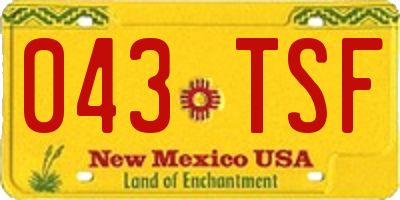 NM license plate 043TSF