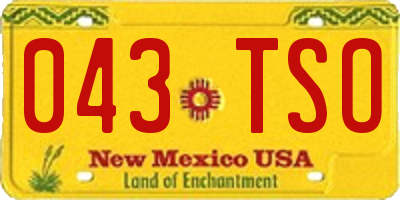 NM license plate 043TSO