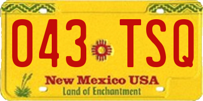 NM license plate 043TSQ
