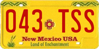 NM license plate 043TSS