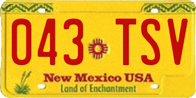 NM license plate 043TSV