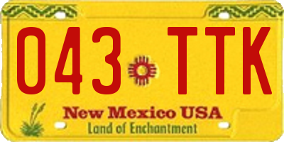 NM license plate 043TTK
