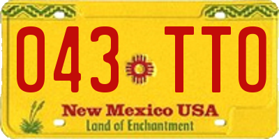 NM license plate 043TTO